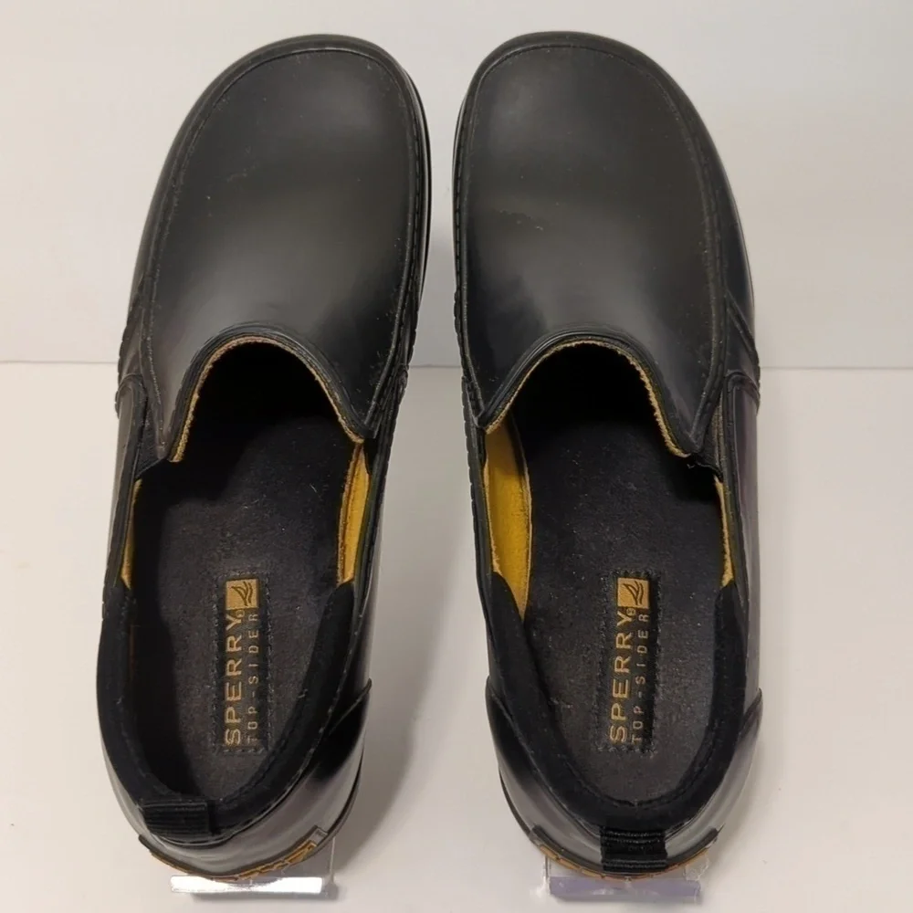 Sperry top spider black rubber low top shoes. Men's size 8.5 woman's size 10